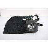 Christian Dior Unisex Stussy Saddle Messenger Pouch Bag, Black