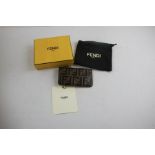 Fendi Women's Embossed FF Motif Key Case Pouch