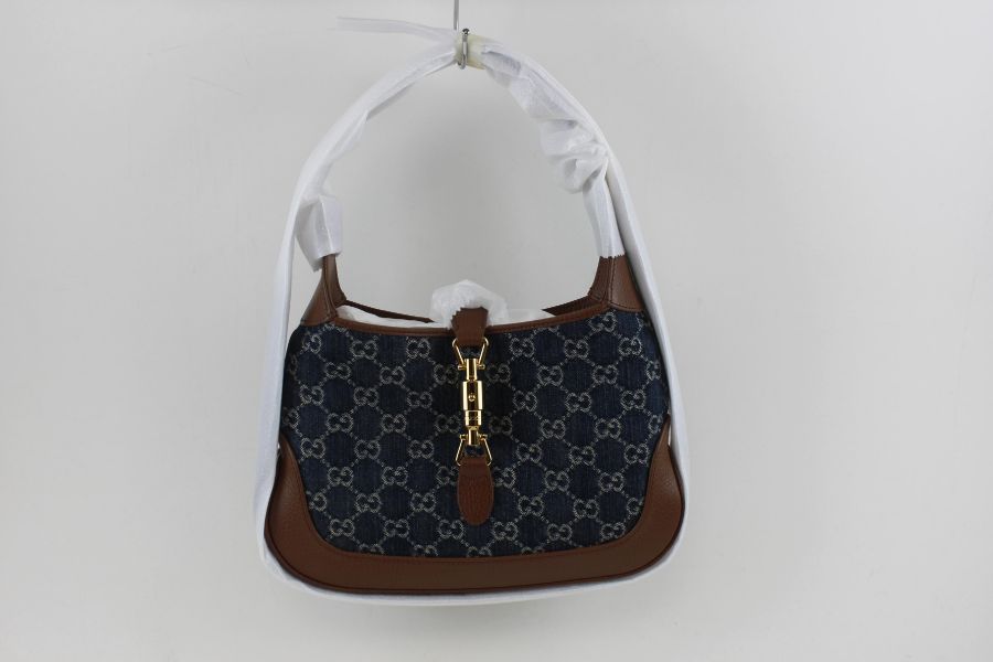 Gucci Women's Jackie 1961 Handbag, Navy Blue and Brown