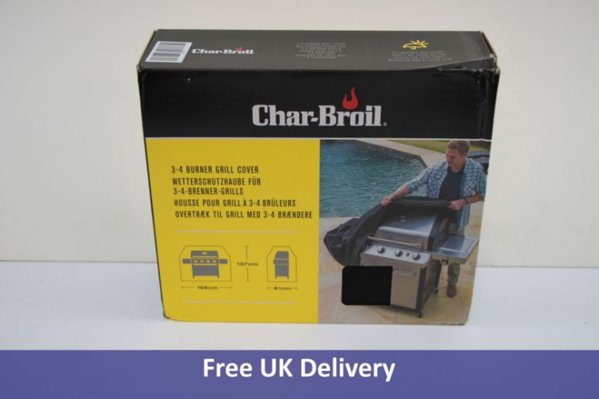 Char-Broil 3-4 Burner BBQ Cover, Black