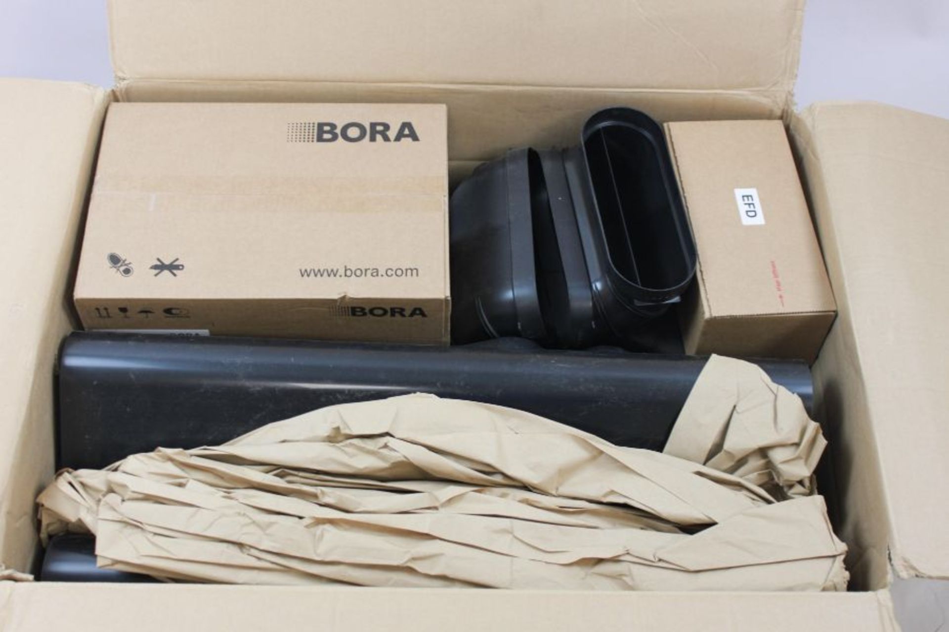 Four Bora Ecotube Duct Connections, Flat, Including Sealing Material, 4x Bora Ecotube Shallow Ducts,