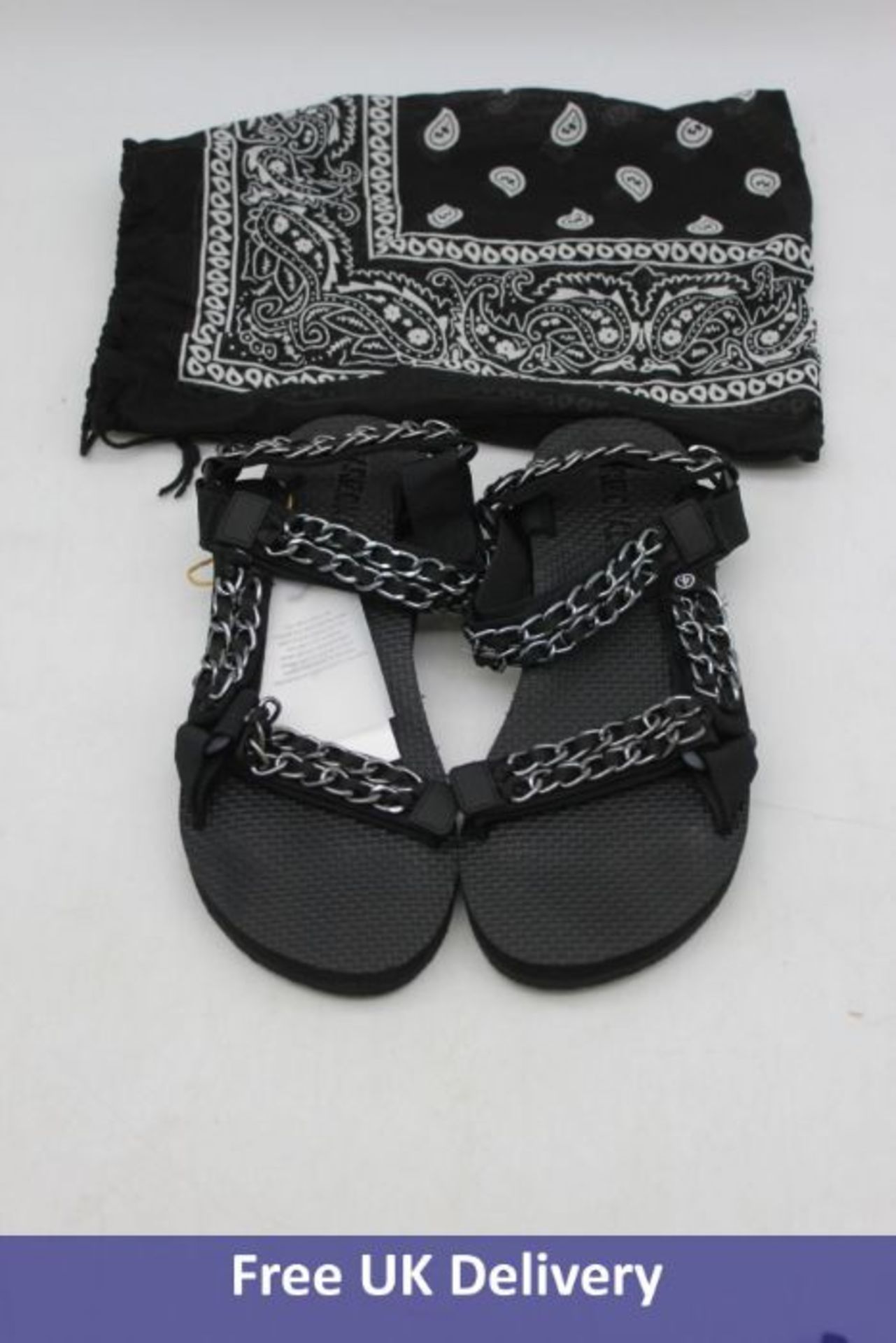 Four Arizona Love, Women's Duo Chain Sandals, Black, UK 6 - Image 2 of 2
