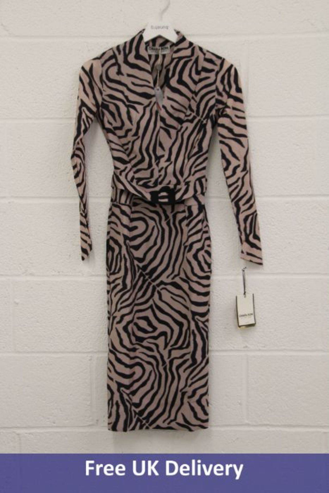 Chiara Boni La Petite Robe Sweet Zebra Dress, Black/Nude, Size 38