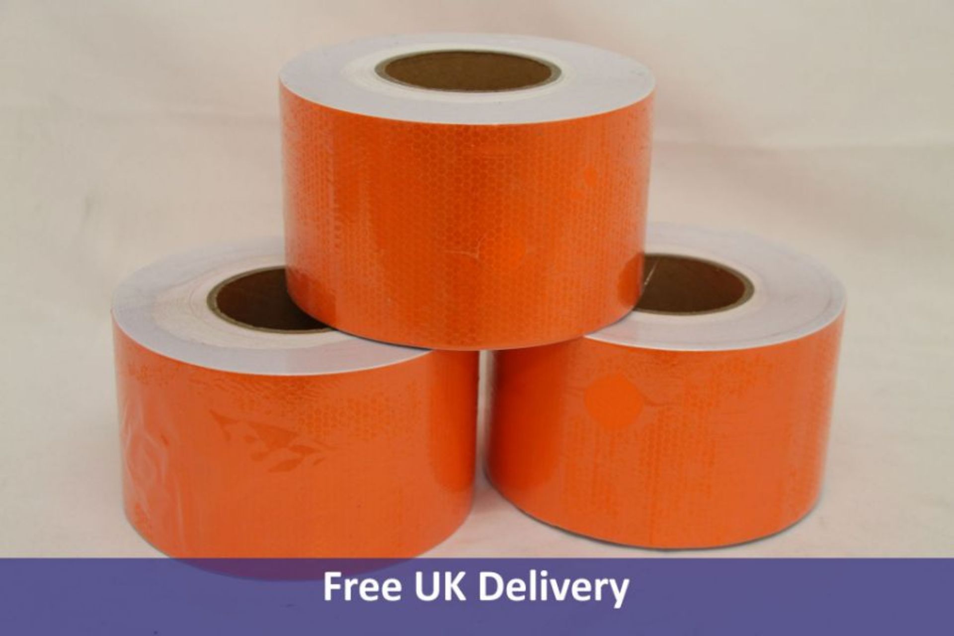 Twelve Reflective Safety Tape, Honeycomb Orange, 10cm Width, Unknown Length