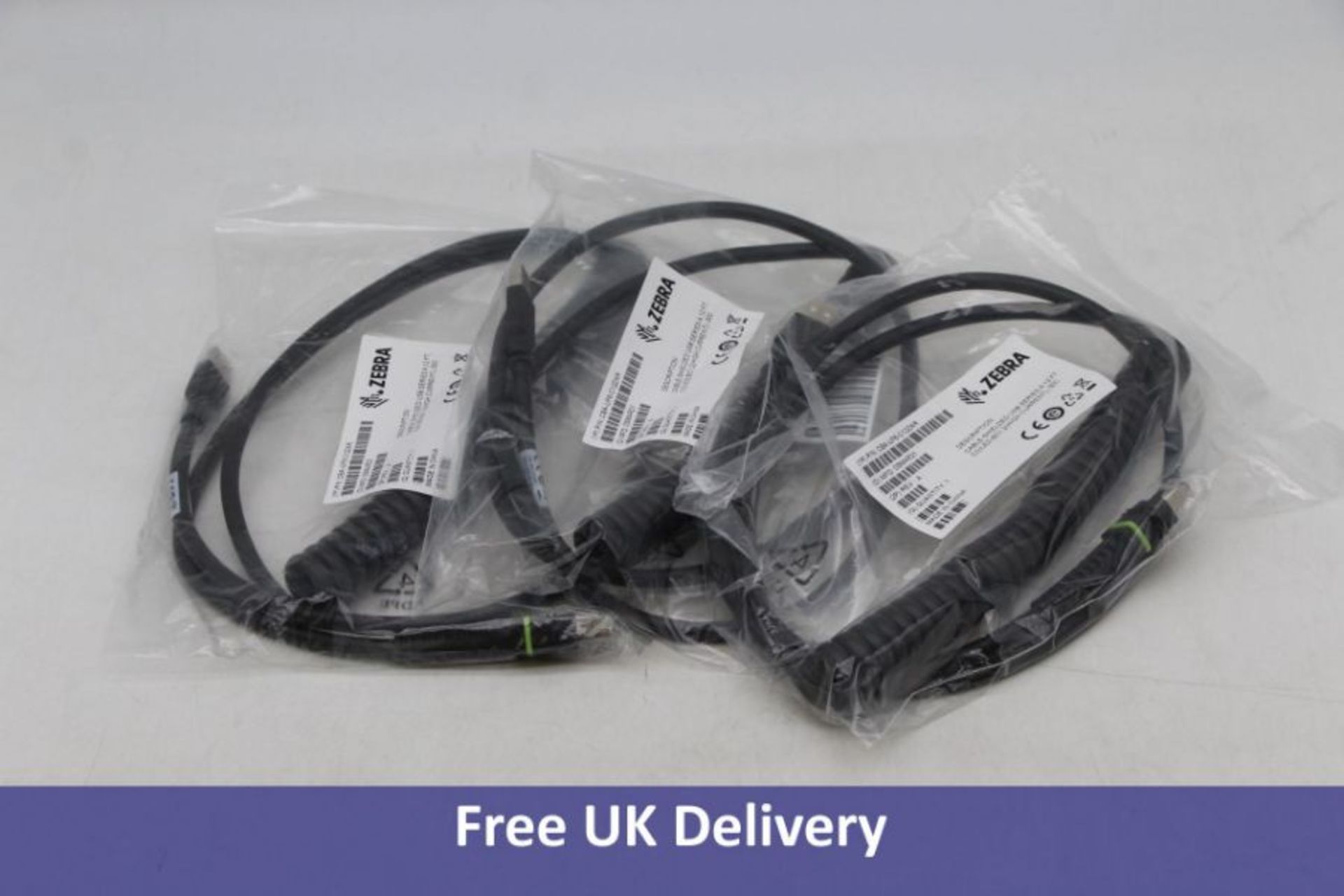 Three Zebra Cable Shielded USB Series A, Length 12ft