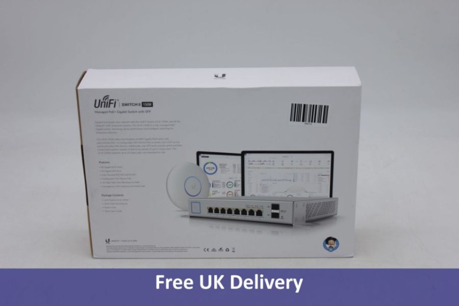 Ubiquiti UniFi Switch 8 150W (US-8-150W) Managed Gigabit Ethernet PoE Switch