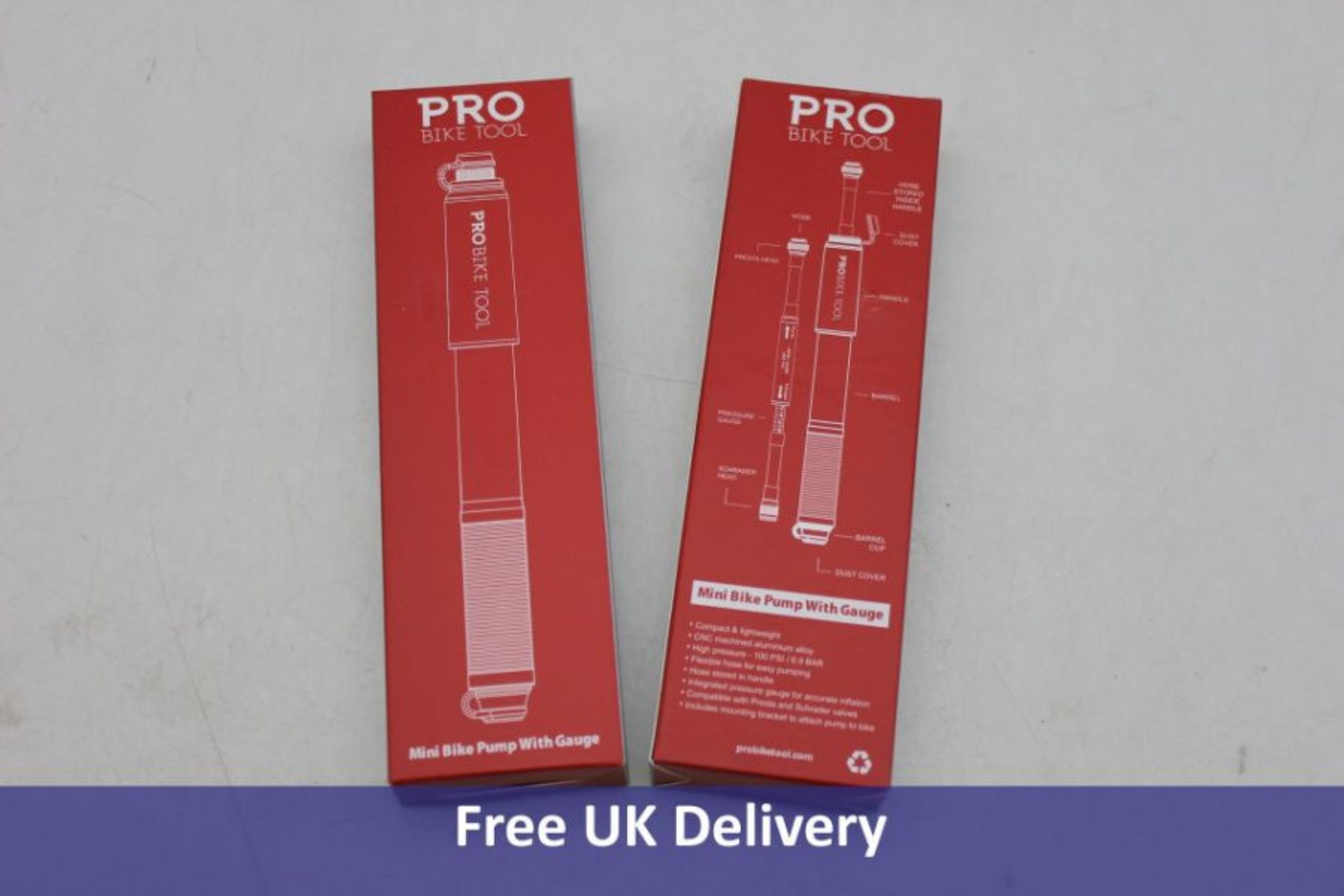 Ten Pro Bike Tool Mini Bike Pump With Gauge