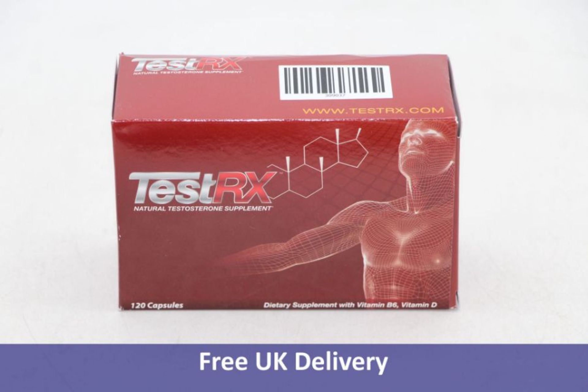 TestRX Natural Test Booster Supplement, 120 Capsules, Expiry Date 10/2023