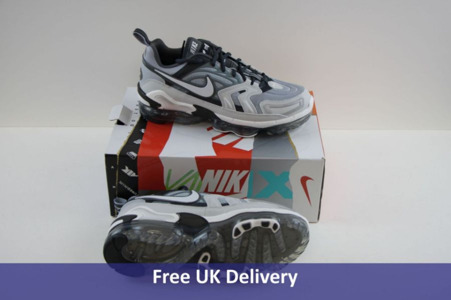 Nike Men's Air VaporMax Evo Trainers, Wolf Grey White and Anthracite Dark Grey, UK 8.5