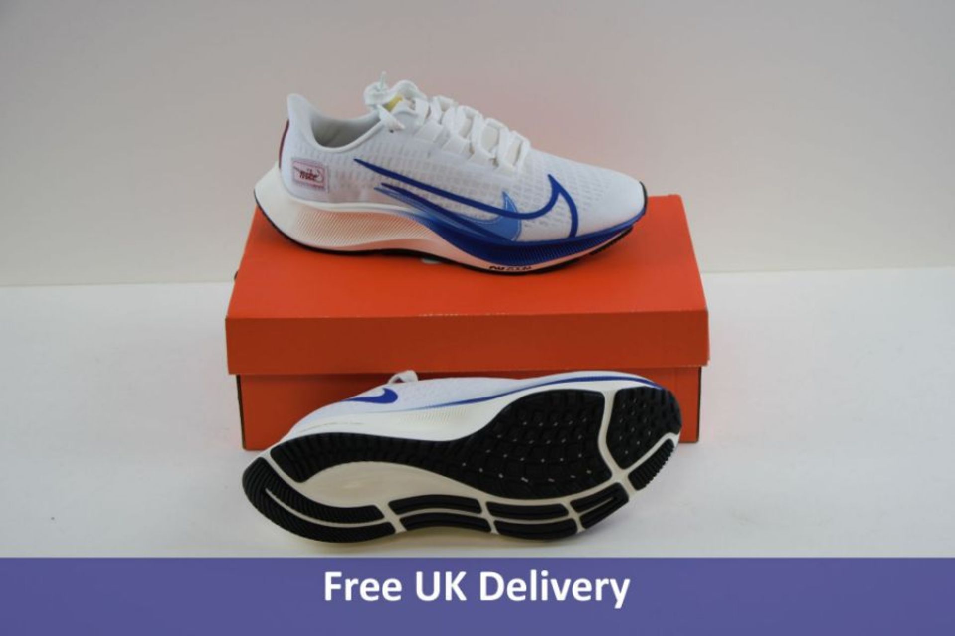 Nike Women's Air Zoom Pegasus 37 PRM Trainers, White, Game Royal and Gym Red Sail, UK 6.5