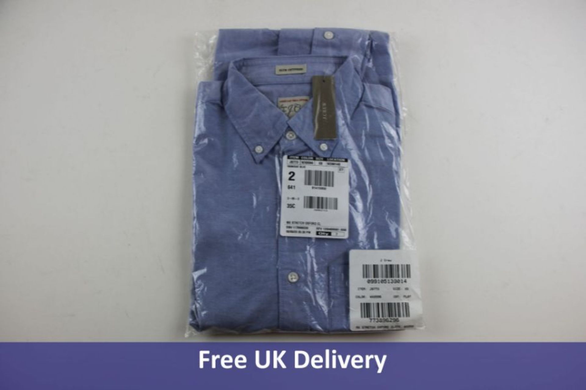 J Crew Men's Slim Untucked American Pima Cotton Oxford Shirt, Raincoat Blue, Size XS
