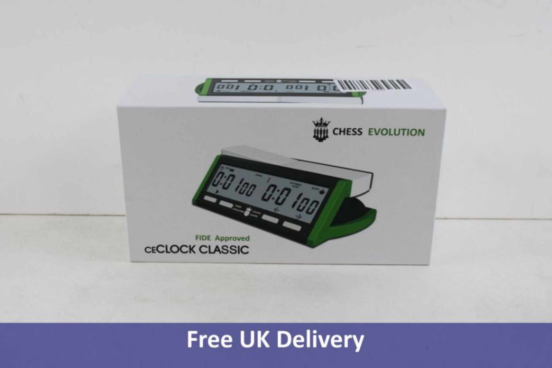 Chess Evolution Fide Approved CE Classic Clock, Black and Green