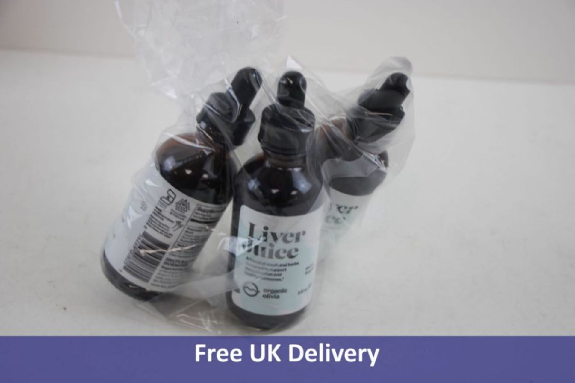 Three Bottles of Olivia Organic Liver Juice Herbal Supplements, 59 ML, EXP 10.25