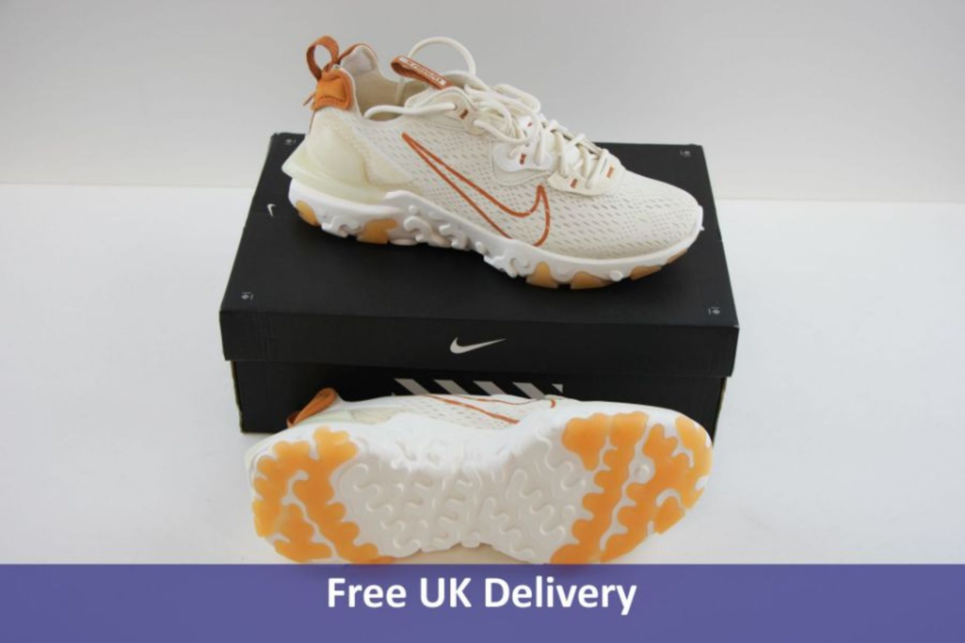 Nike Women's React Vision Trainers, Cream and Orange, UK 4