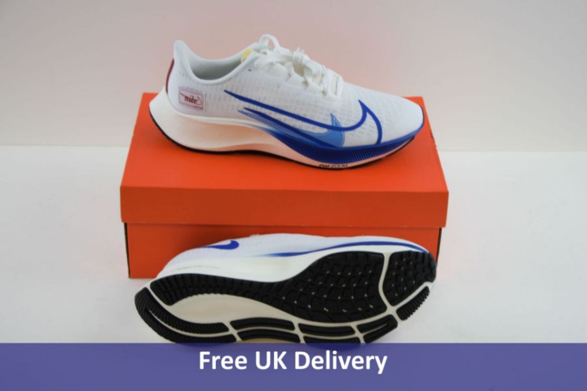 Nike Women's Air Zoom Pegasus 37 PRM Trainers, White, Game Royal and Gym Red Sail, UK 6