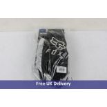 Two Pairs of Fox Racing Men's Gloves to include 1x Black and White, 1x Black and Grey, Size XL