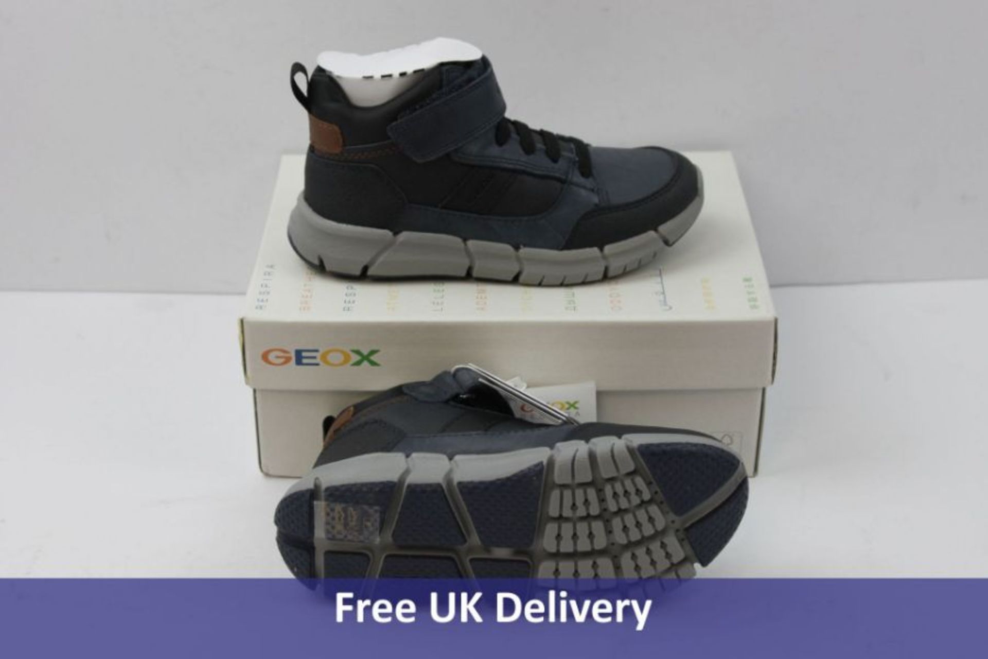Geox Children's J Flexyper B Trainers, V J049BB, Navy and Black, UK 12.5