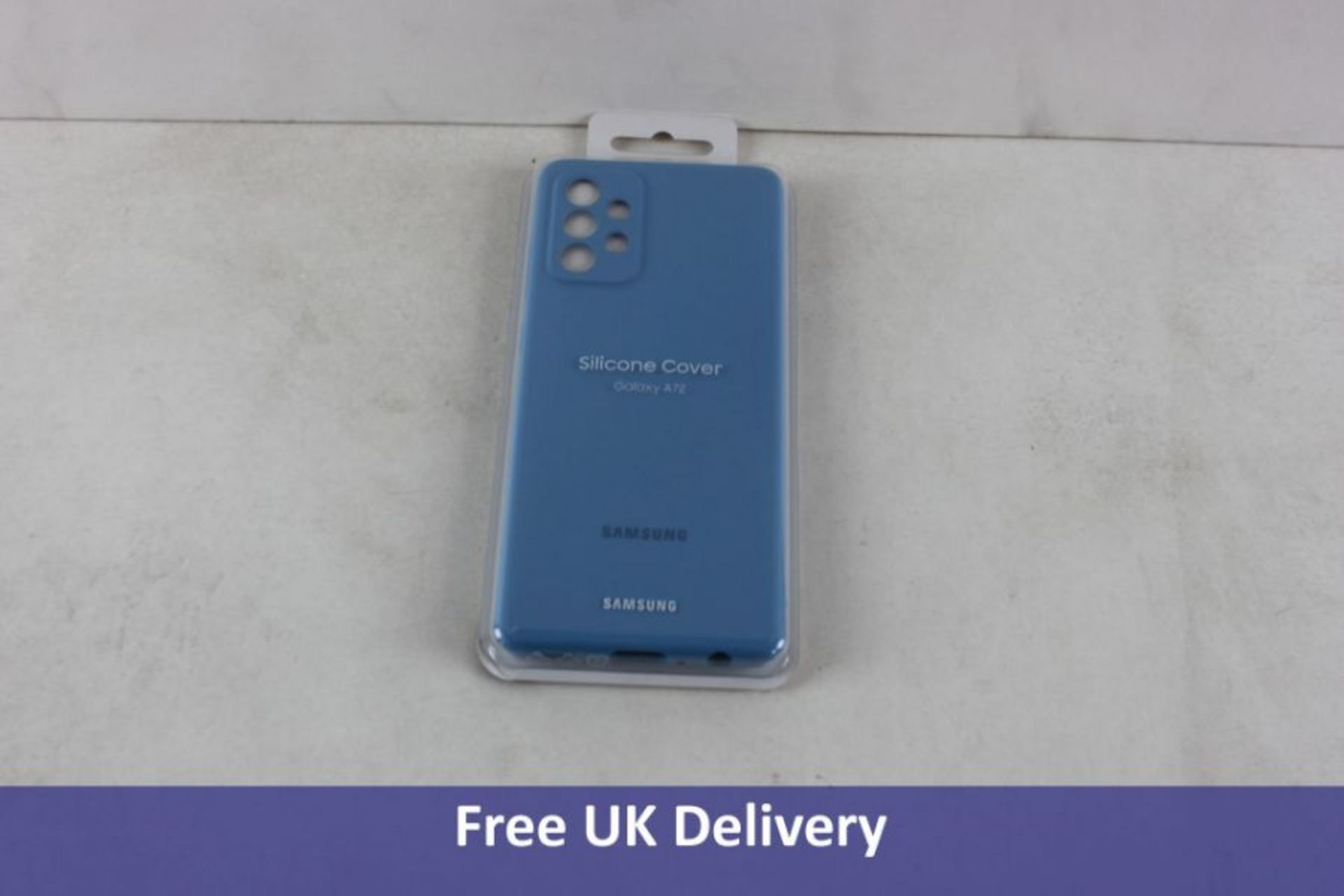 Ten official Samsung Galaxy A72 Silicone Cover Cases, Blue