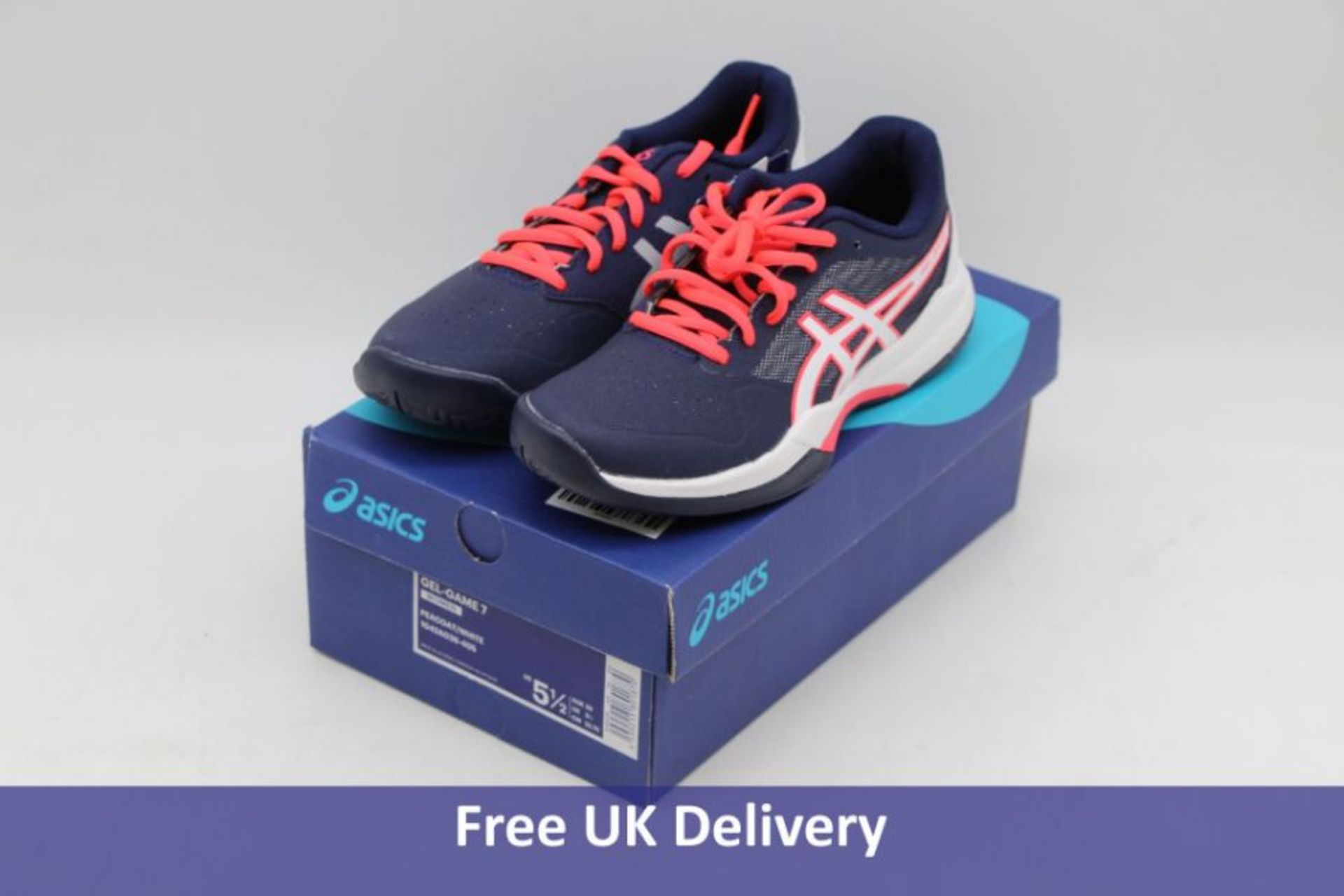 Three pairs of Asics Women's Trainers to include 1x Gel-Game 7 Trainers, Peacoat/White, UK 3.5, 1x G