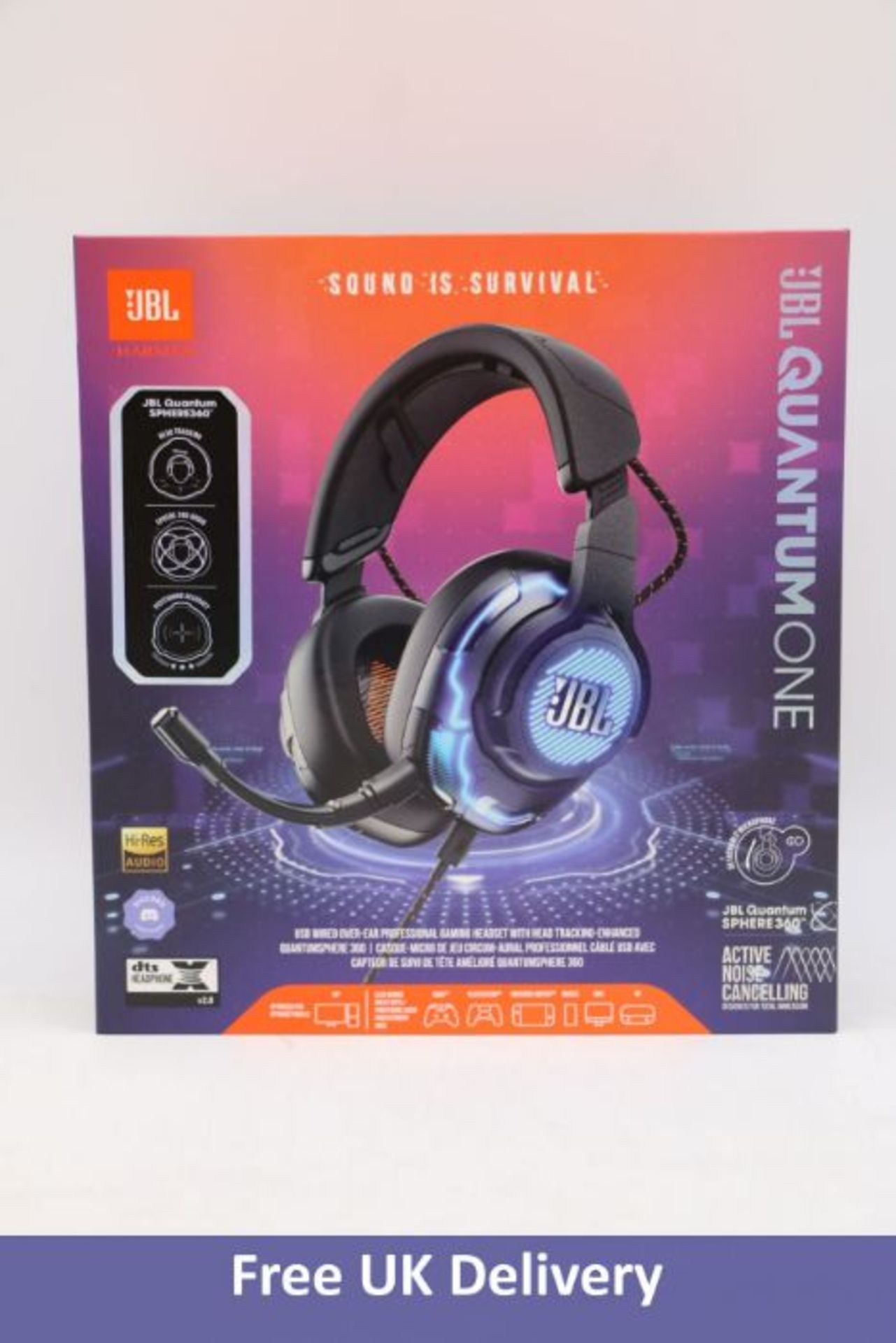 JBL Quantum ONE Performance Gaming Headset with Active Noise Cancelling, Wired, Black