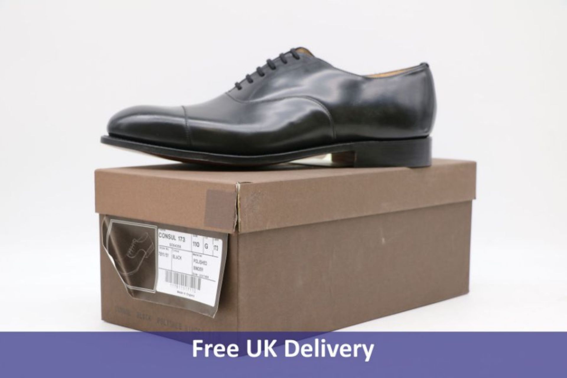 Church's Men's Casual Polished Binder Shoes, Leather Sole, Black, Size 110, Brand New With Tag