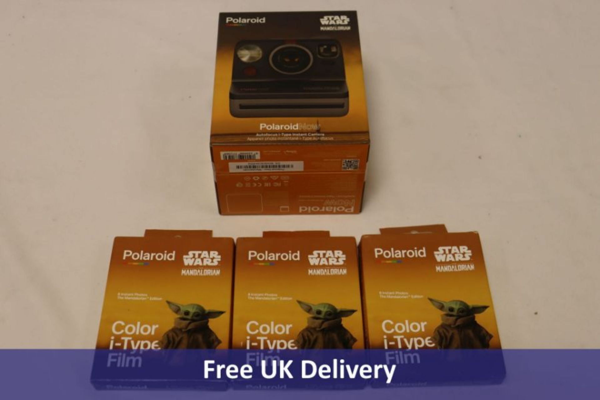 Polaroid Now Mandalorian Edition Camera and 3 x Polaroid Color i-Type Instant Film, Mandalorian Edit