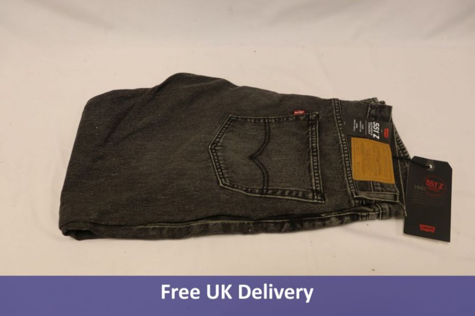 Levis 551 Z Authentic Straight Jeans, Black, 33 x 32