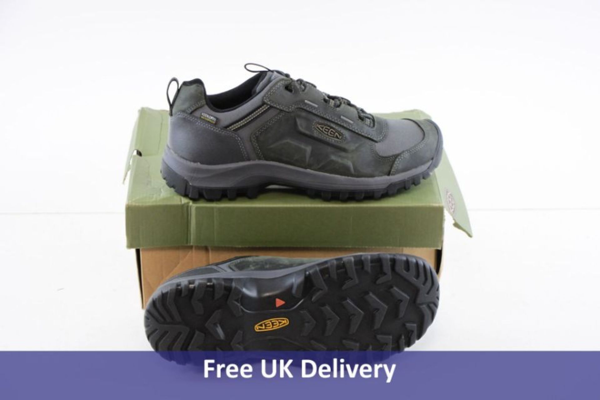 Keen Men's Basin Ridge Waterproof Shoes, Magnet and Dark Olive, UK 12