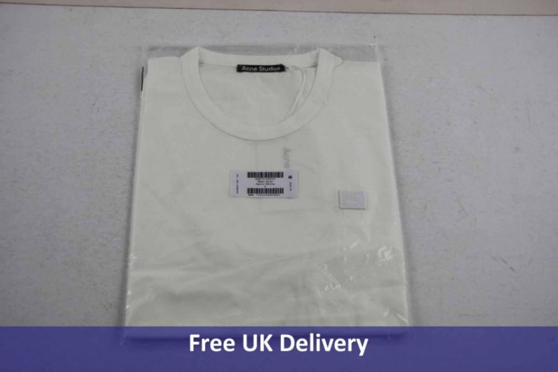 Acne Studios Nash Face T-Shirt, Optic White, Size S