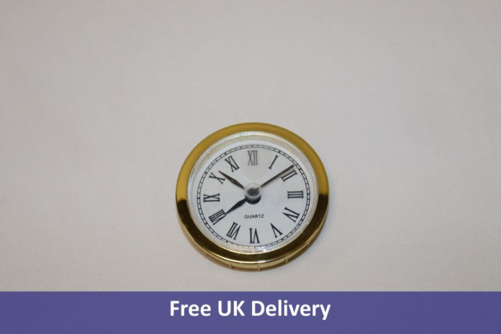 Fifty Hicarer 2.4 Inch Quartz Clock Fit-up/Insert With Roman Numeral, Quartz Movement, Gold Rim