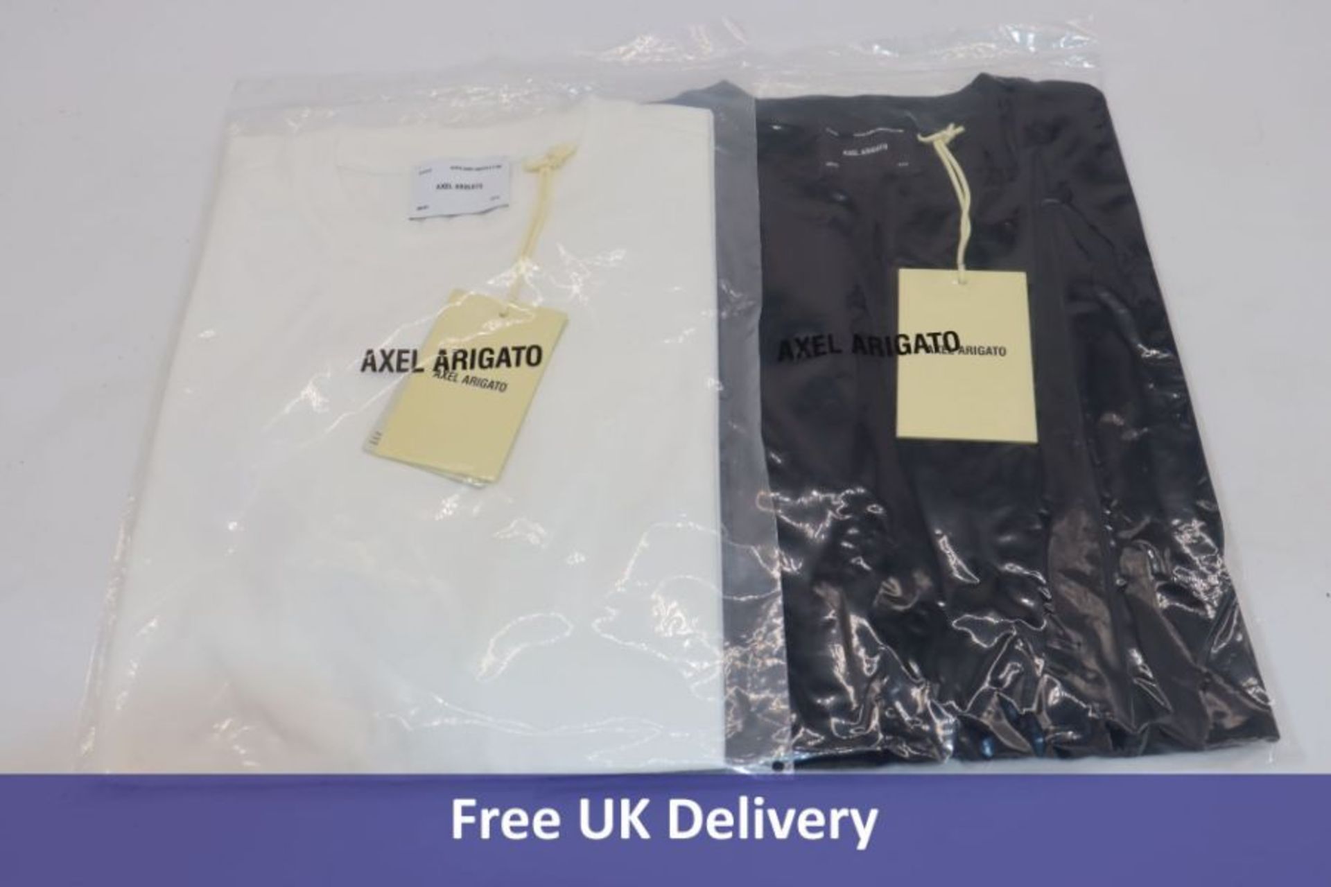 Two Axel Arigato Feature T-Shirts, 1x Black, 1x White, Medium