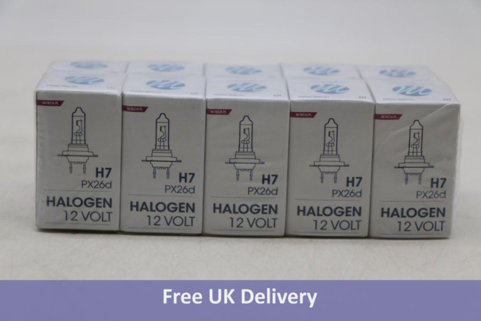 Five Packs Of Ten H7 PX26D Halogen 12 Volt Bulb
