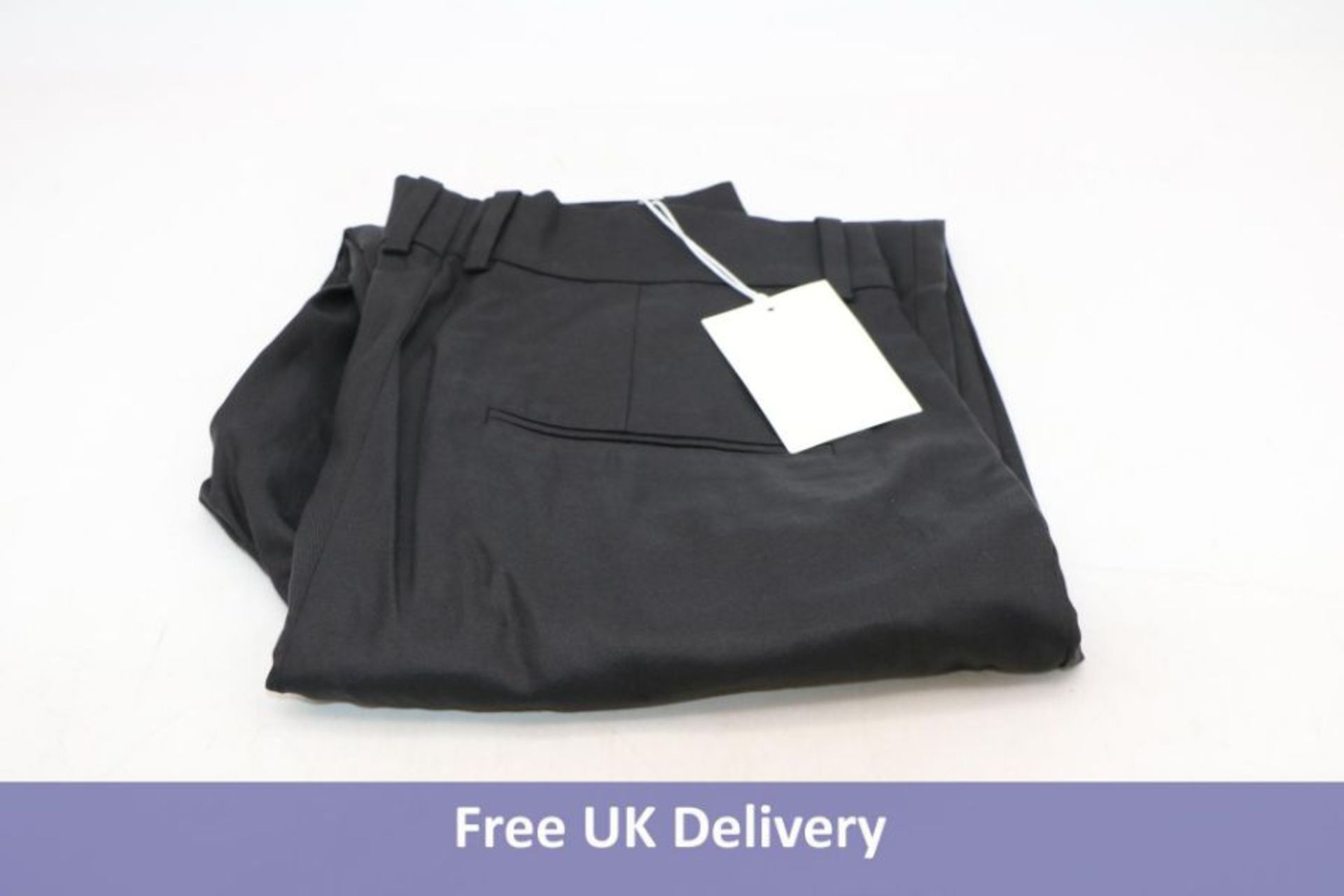 Two COS High Waisted Pleated Trousers, Black, 1x UK 16, 1x UK 18