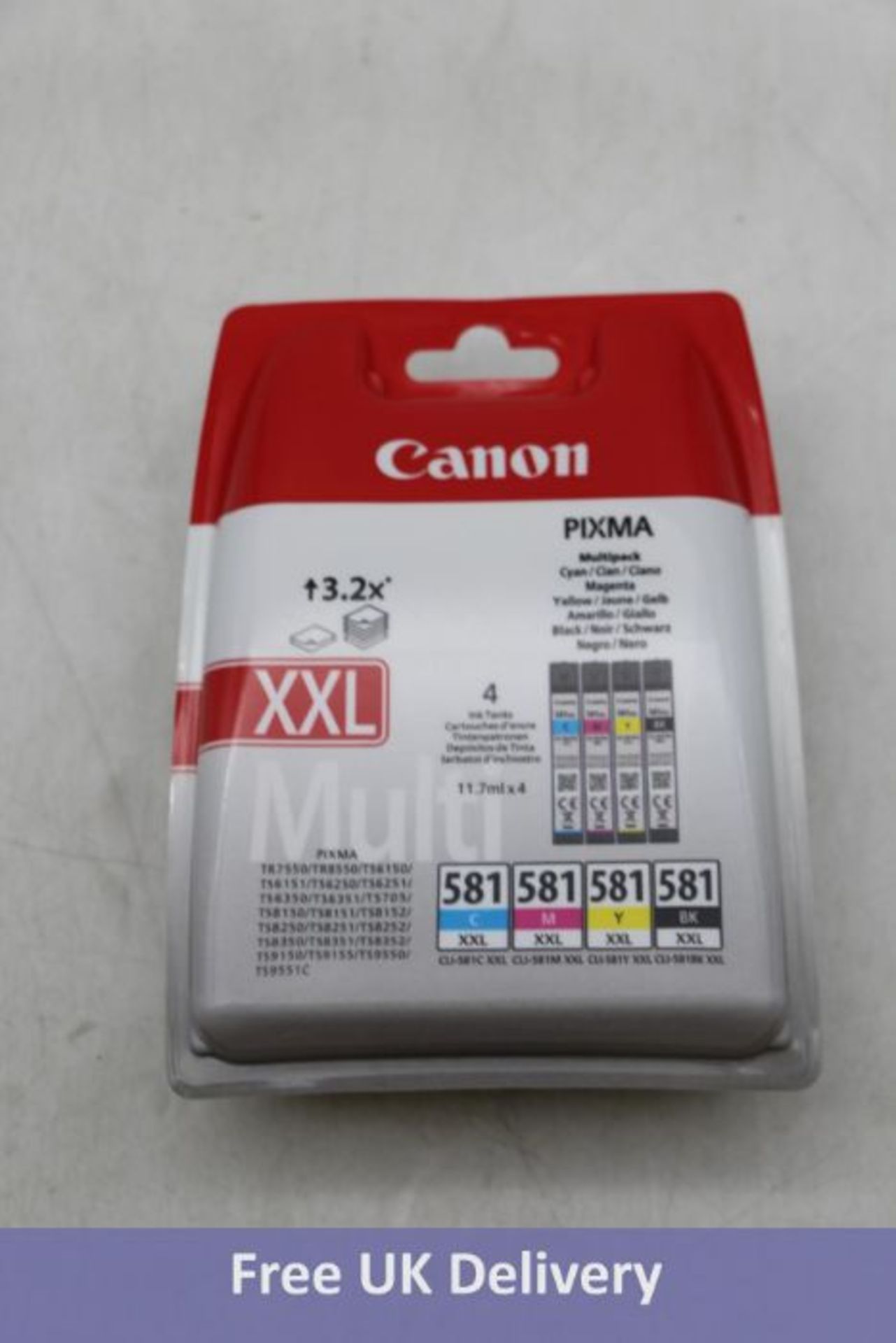Three Canon Pixma Original CLI-581 XXL 4 Colour Ink Cartridge Multipacks