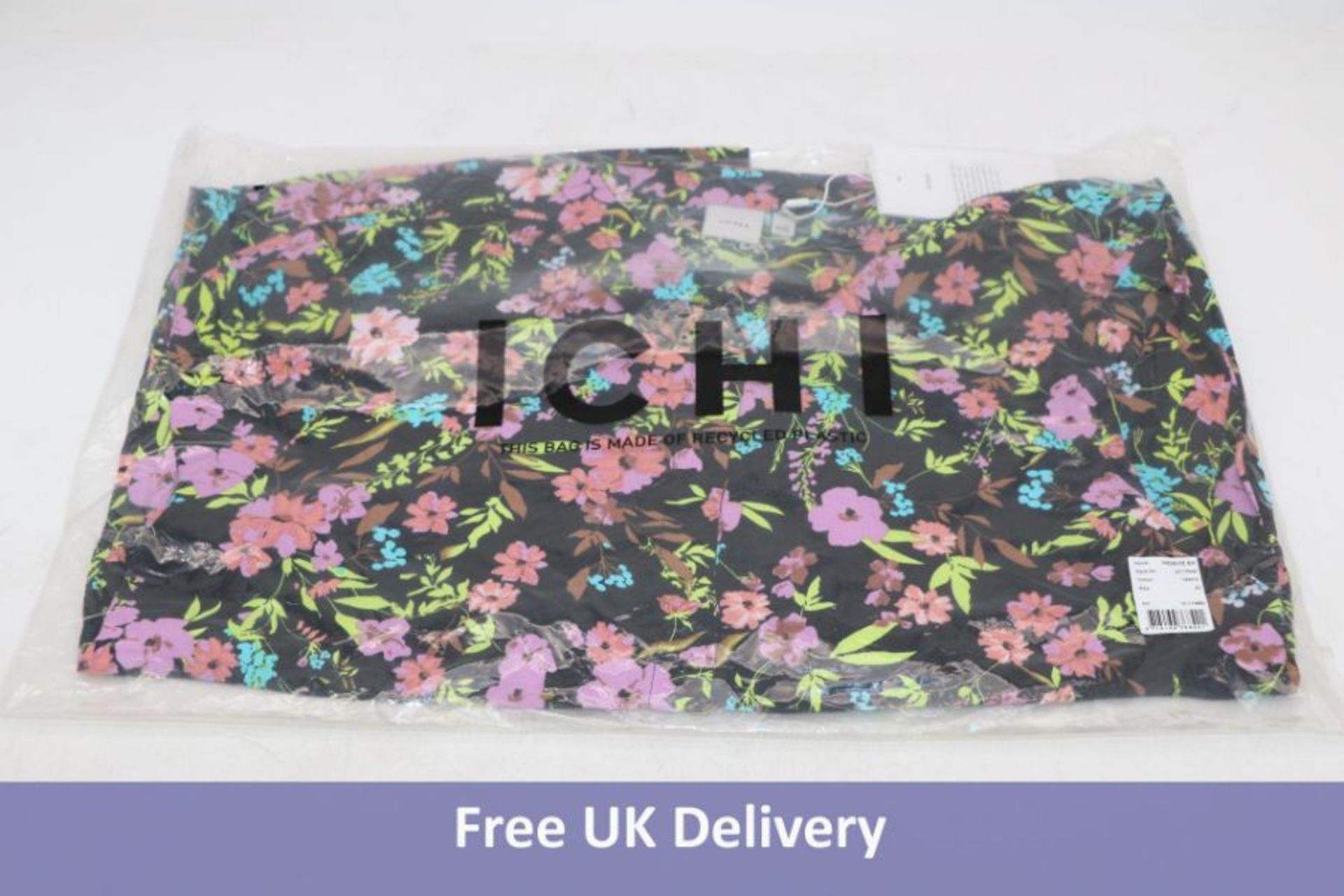 Two Ichi Floral Print Blouses, Size 38