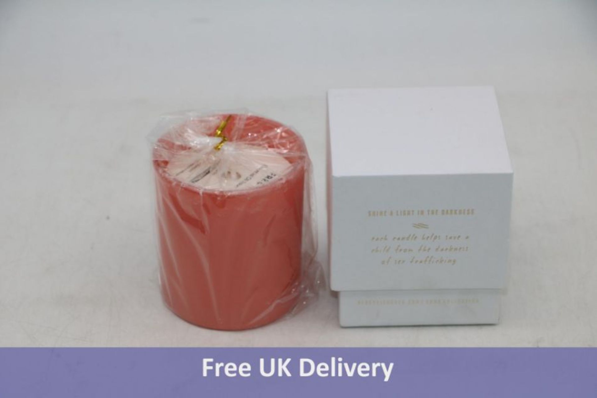 Seven Benevolence Pink Glass Candles, Tudor Rose & Amber