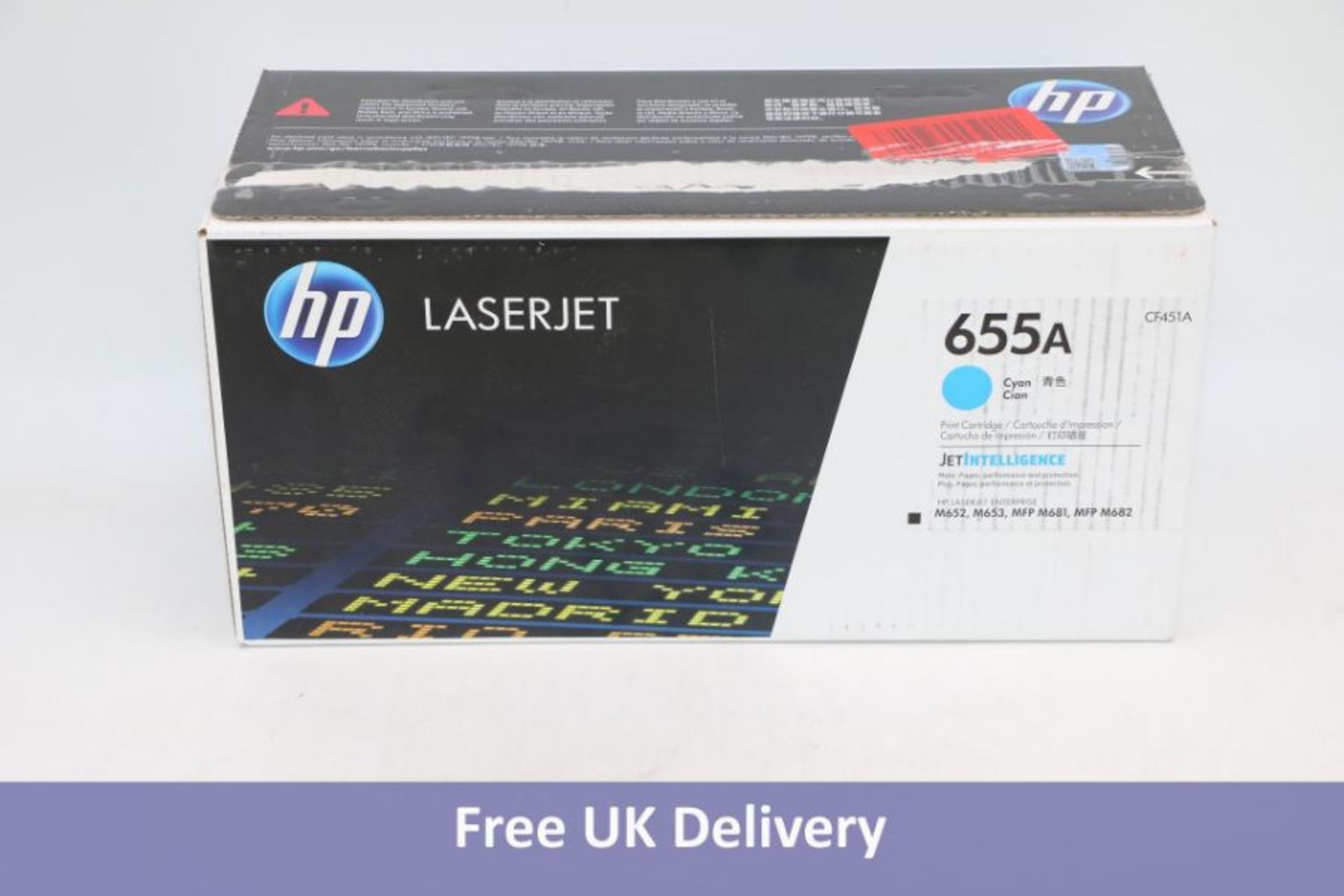 HP 655A Original LaserJet Toner Cartridge, Cyan