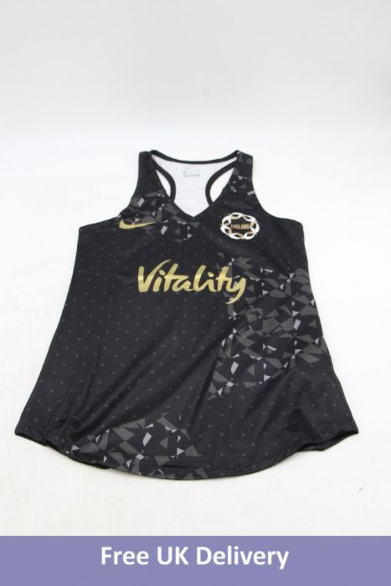 Two England Netball Nike Training Tank, Black Anthracite, Small