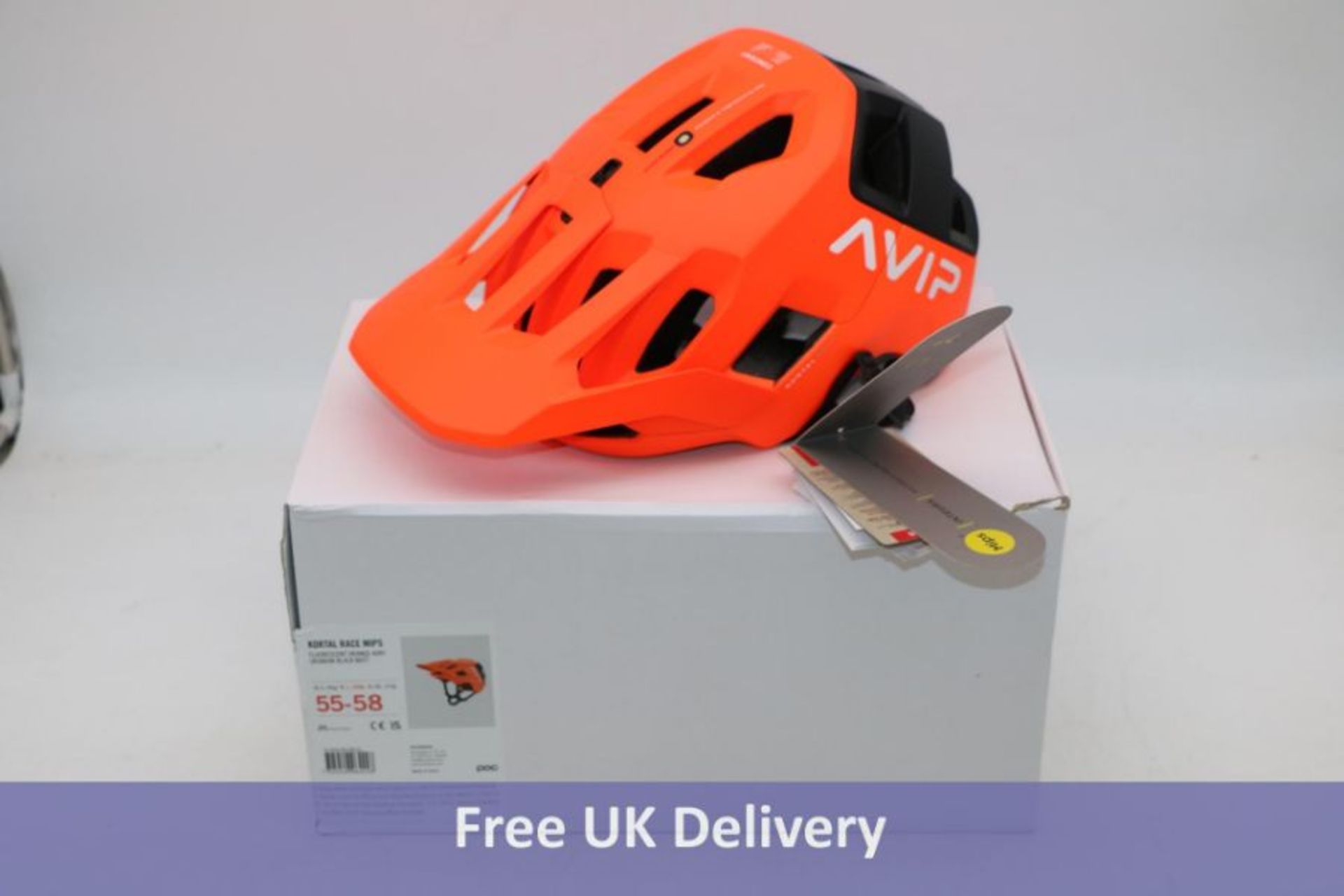 POC Kortal Race Mips Helmet, Fluorescent Orange AVIP/Uranium Black Matt, Medium 55-58