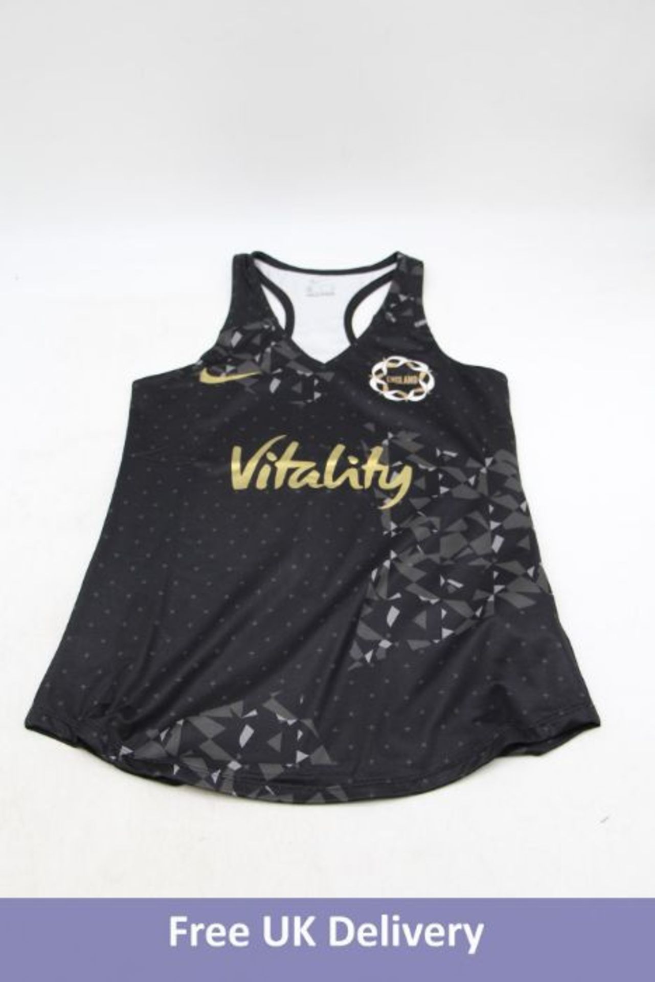Two England Netball Nike Training Tank, Black Anthracite, Small - Image 2 of 2