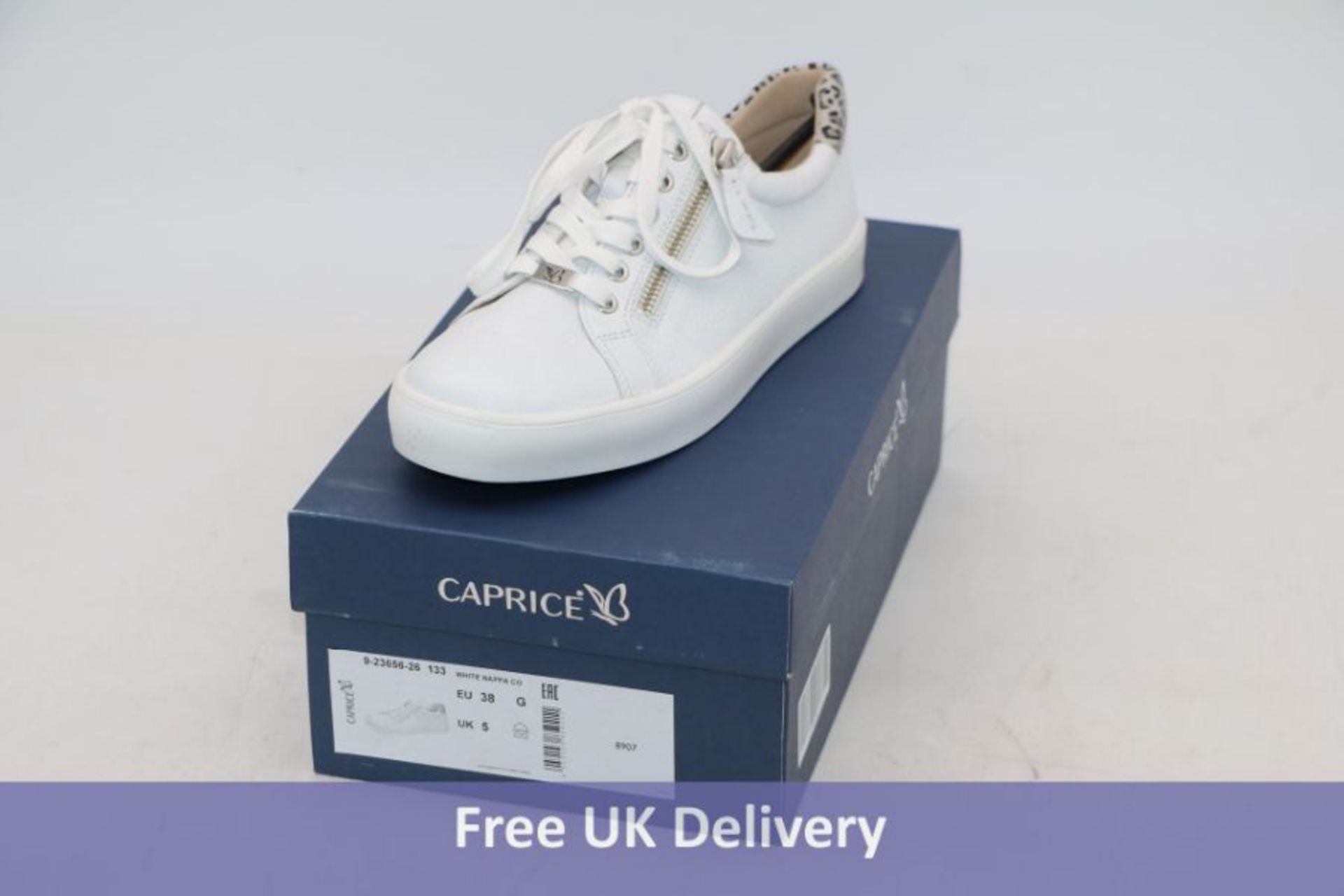 Three Caprice Comfortable Lace-Up Women's Trainers, White, 2x UK 6, 1x UK 6.5 - Image 2 of 3