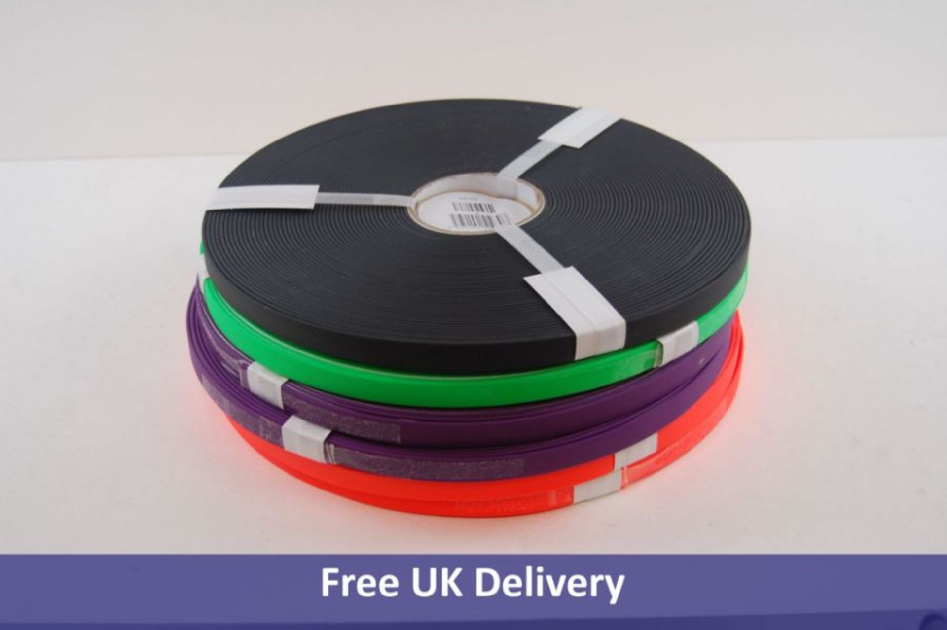 Six Reels of Pet Hardware Leather Straps16mm Width, Various Colours to Include 2x Orange 1x Green 1x