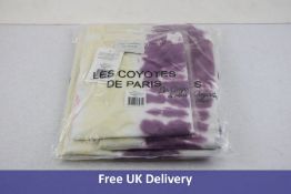 Four Les Coyotes De Paris Girl's T-Shirt, White Lien Flowerfield Print, Size 10 Years