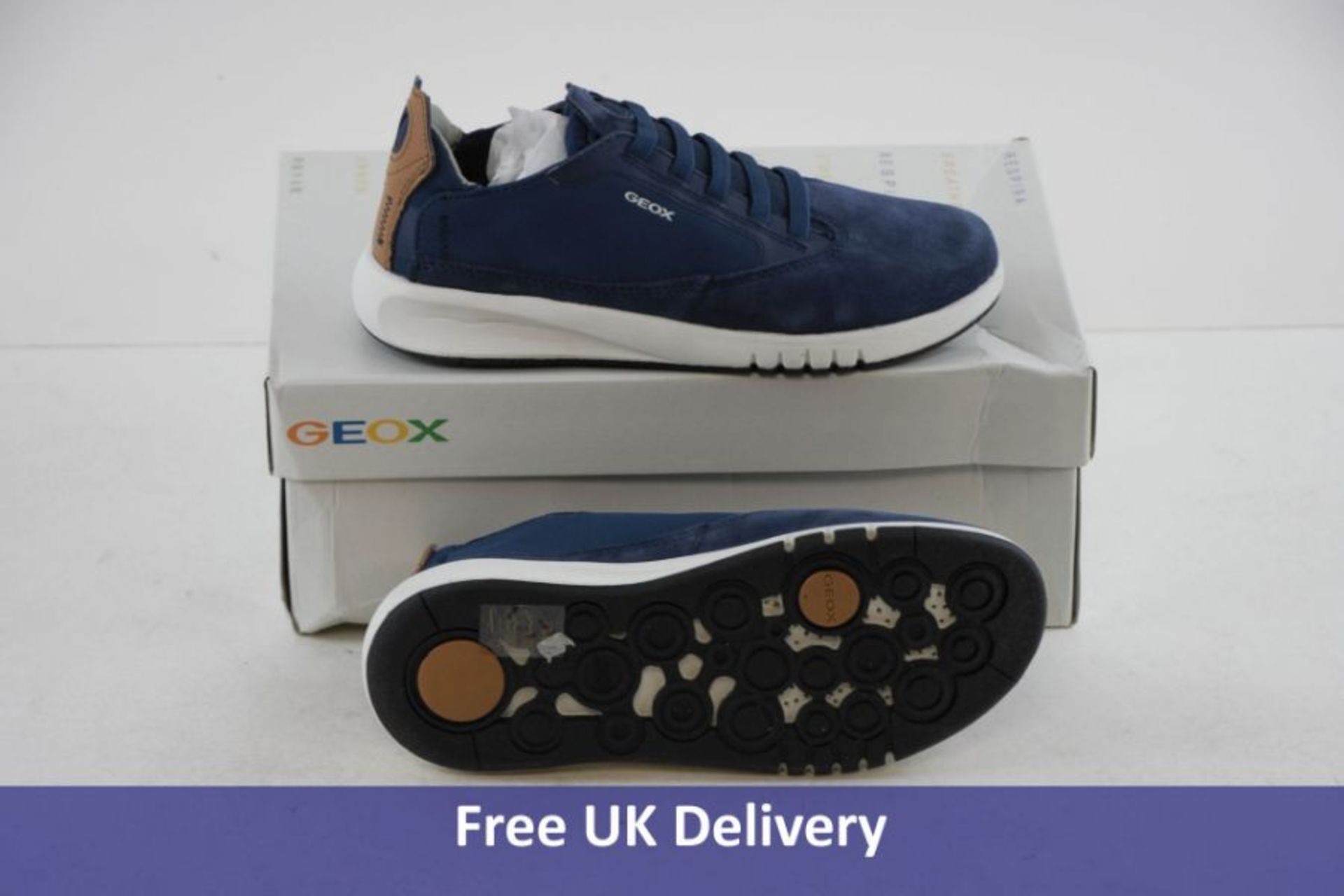 Geox Kids J Areanter B Suede Shoes, Blue, UK 2.5
