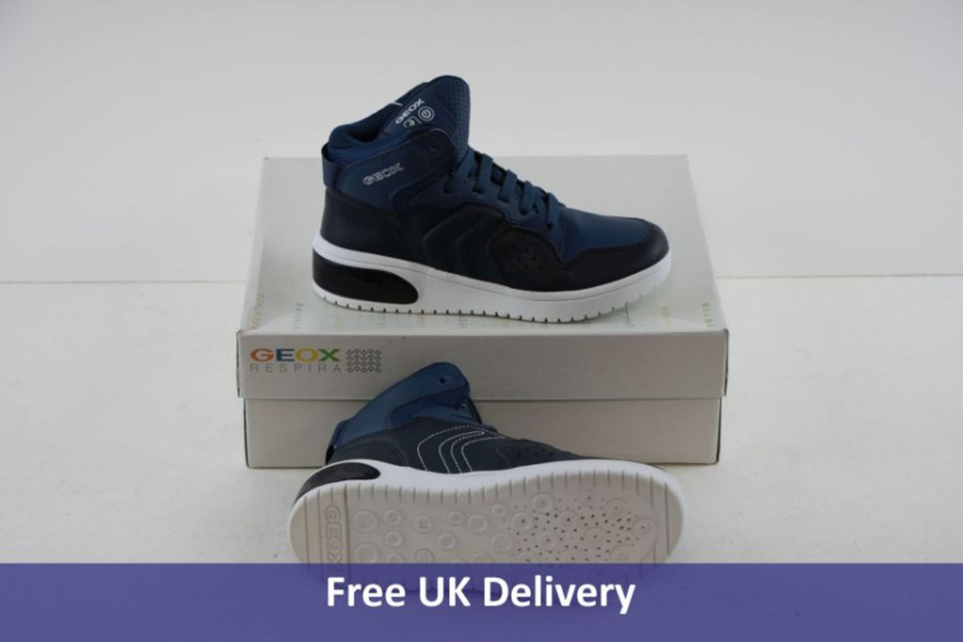 Geox Kids J Xled B. A Trainers, Blue, UK 2.5