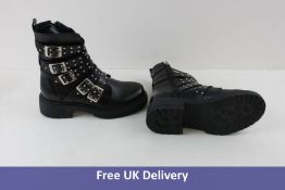 tokio Women's Buckle Boots, Black, UK 2, No Box