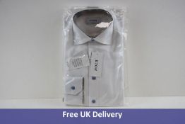Eton Men's Shirt, White With Pale Blue Buttons, Size 38/15