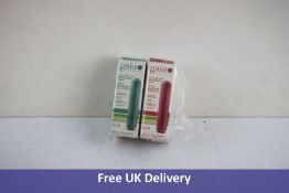 Four Gaia Biodegradable Eco Bullet Vibrators, to include, 1x Green, 1x Pink, 1x Purple and 1x Coral