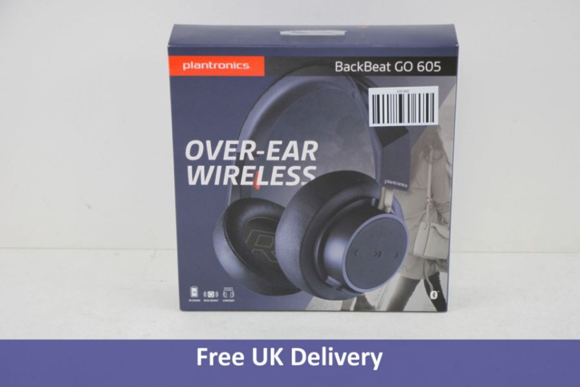 Plantronics BackBeat Go 605 Over-Ear Wireless Headphones, Navy