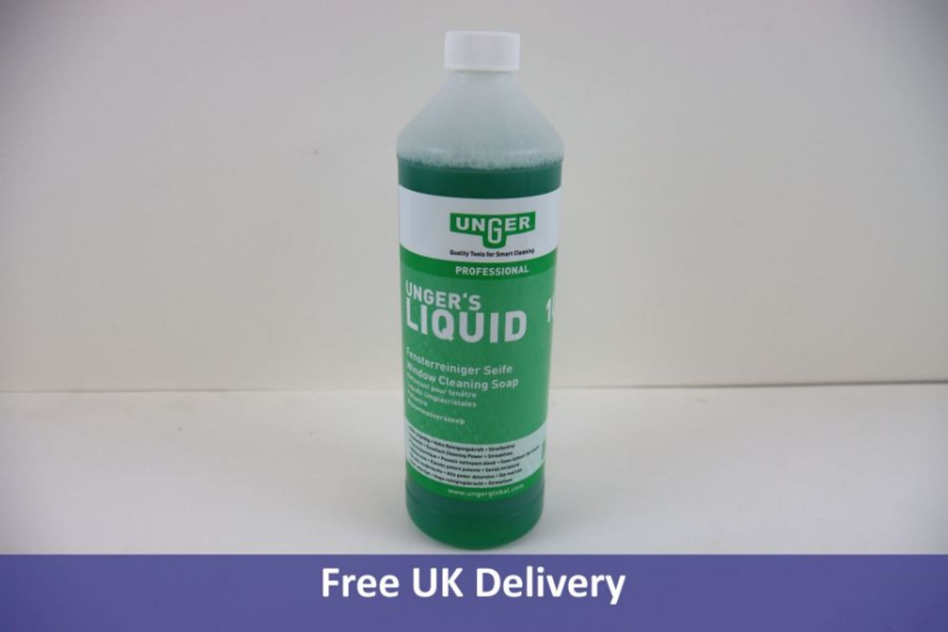 Ten Bottles of Unger's Liquid Window Cleaning Soap, 1ltr